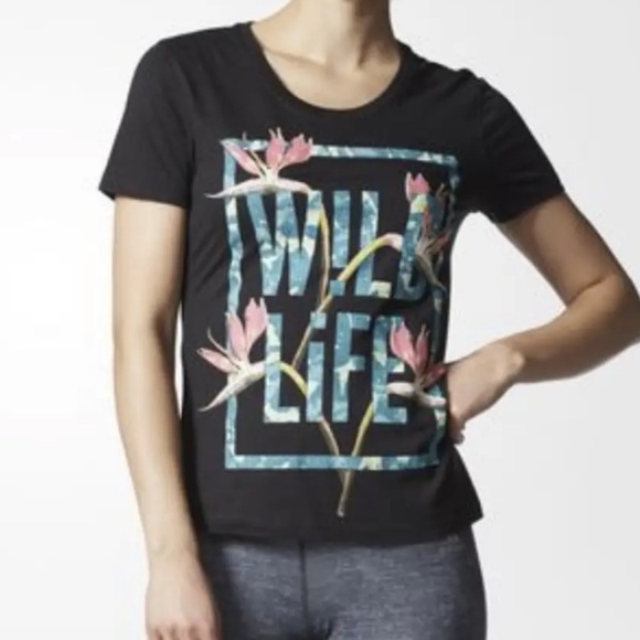 Adidas Gray The Go To Tee Wild Life Graphic Tee T Shirt - Picture 1 of 5
